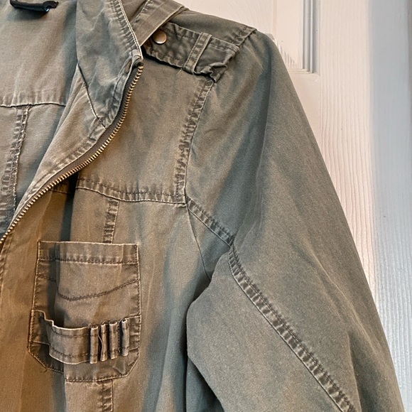 Rue21 Hooded Zip-up Green Anorak Utility Jacket | Size 1X - Picture 5 of 8